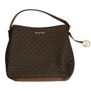 Michael Kors Brown Signature PVC Monogram Shoulder Bag With Adjustable Strap‎
